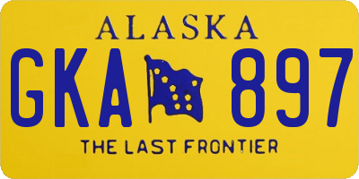 AK license plate GKA897