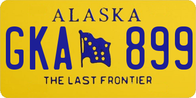 AK license plate GKA899