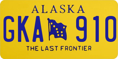 AK license plate GKA910