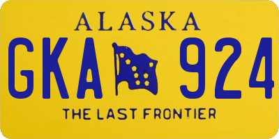 AK license plate GKA924