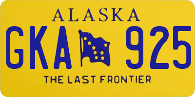 AK license plate GKA925