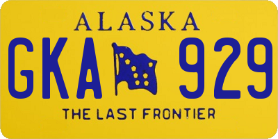 AK license plate GKA929