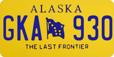 AK license plate GKA930