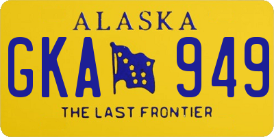 AK license plate GKA949