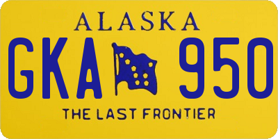 AK license plate GKA950