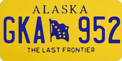 AK license plate GKA952