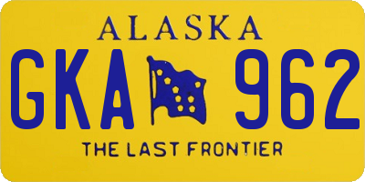 AK license plate GKA962
