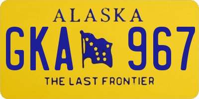 AK license plate GKA967