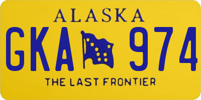 AK license plate GKA974