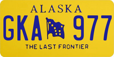 AK license plate GKA977
