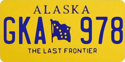 AK license plate GKA978