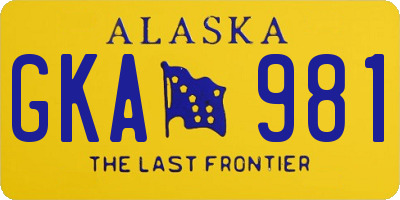AK license plate GKA981