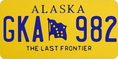 AK license plate GKA982
