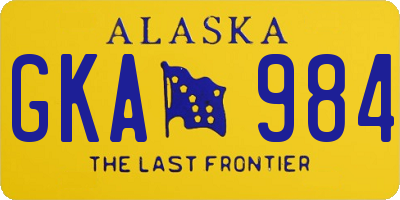 AK license plate GKA984