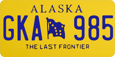 AK license plate GKA985