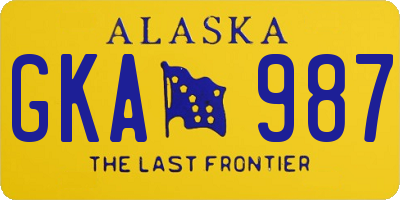 AK license plate GKA987