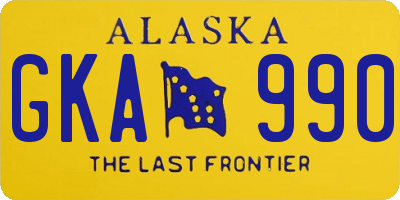 AK license plate GKA990