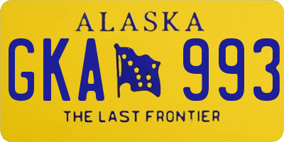 AK license plate GKA993