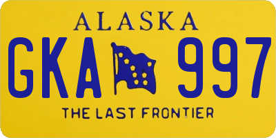 AK license plate GKA997