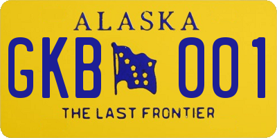AK license plate GKB001