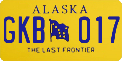 AK license plate GKB017