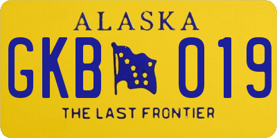 AK license plate GKB019