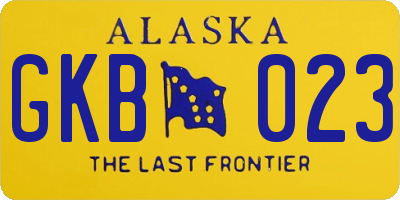 AK license plate GKB023