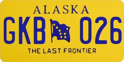 AK license plate GKB026