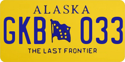 AK license plate GKB033