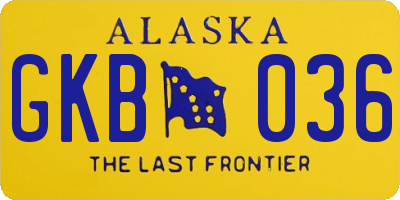 AK license plate GKB036