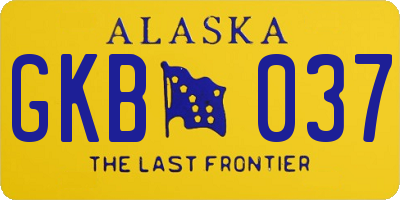 AK license plate GKB037
