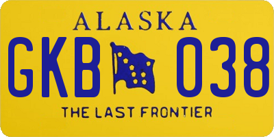 AK license plate GKB038