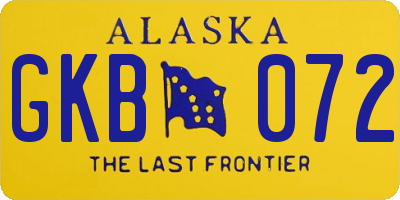 AK license plate GKB072