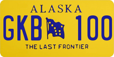 AK license plate GKB100