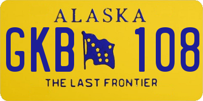 AK license plate GKB108
