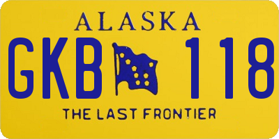 AK license plate GKB118