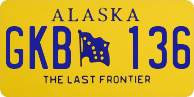 AK license plate GKB136
