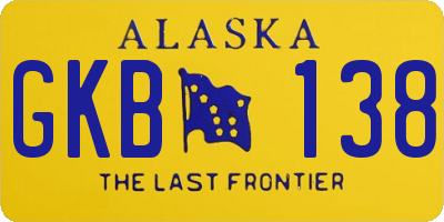 AK license plate GKB138