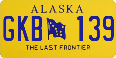 AK license plate GKB139