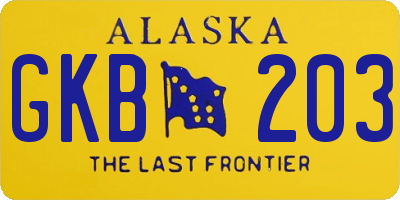 AK license plate GKB203