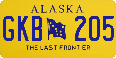 AK license plate GKB205