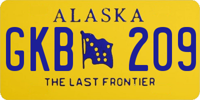 AK license plate GKB209