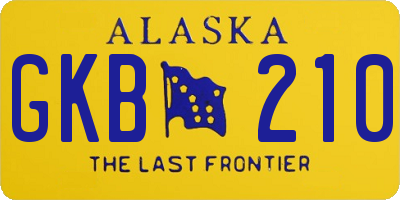 AK license plate GKB210