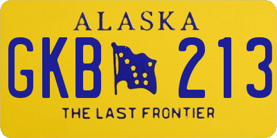 AK license plate GKB213