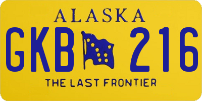 AK license plate GKB216