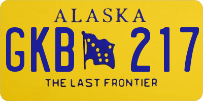 AK license plate GKB217