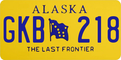 AK license plate GKB218