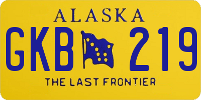 AK license plate GKB219