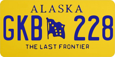 AK license plate GKB228