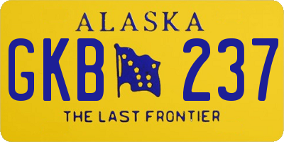 AK license plate GKB237